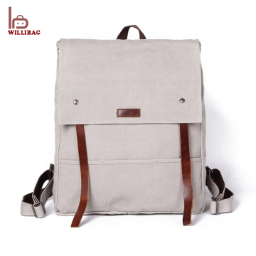 Trendy Traveling Leder Tag Rucksack Canvas Laptop Vintage Rucksack